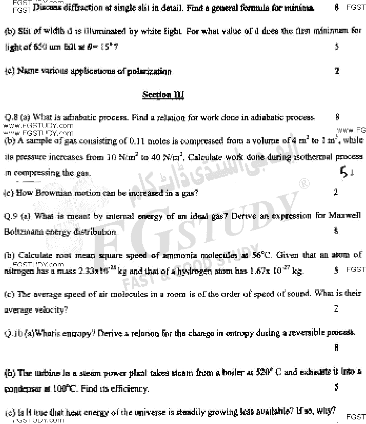 BSc Part 1 Physics 1 Past Paper 2019 Punjab University