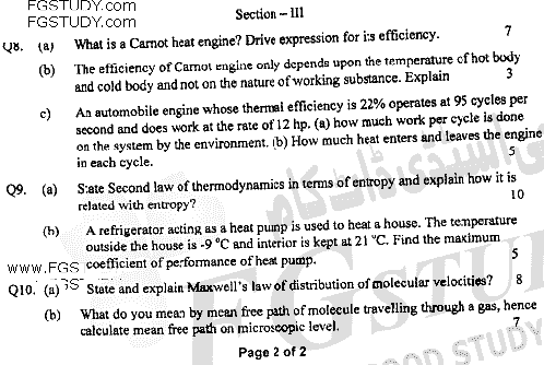 BSc Part 1 Physics 1 Past Paper 2020 Punjab University