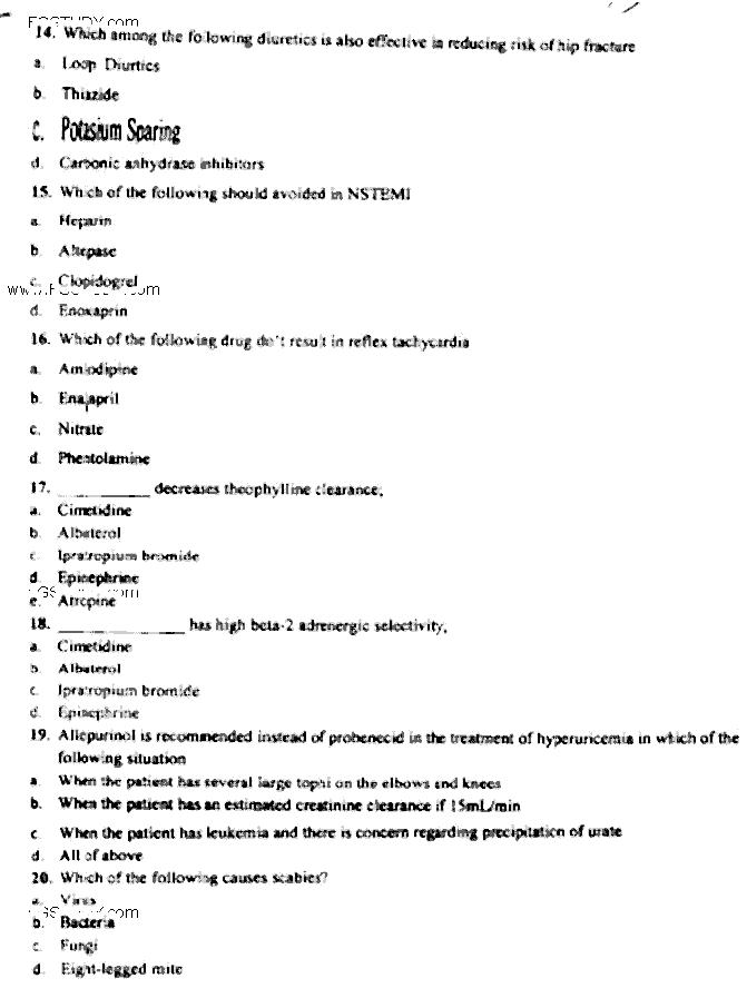 Doctor of Pharmacy Pharmaceutics 9 Clinical Pharmacy 2 Past Paper 2018 Punjab University Objective