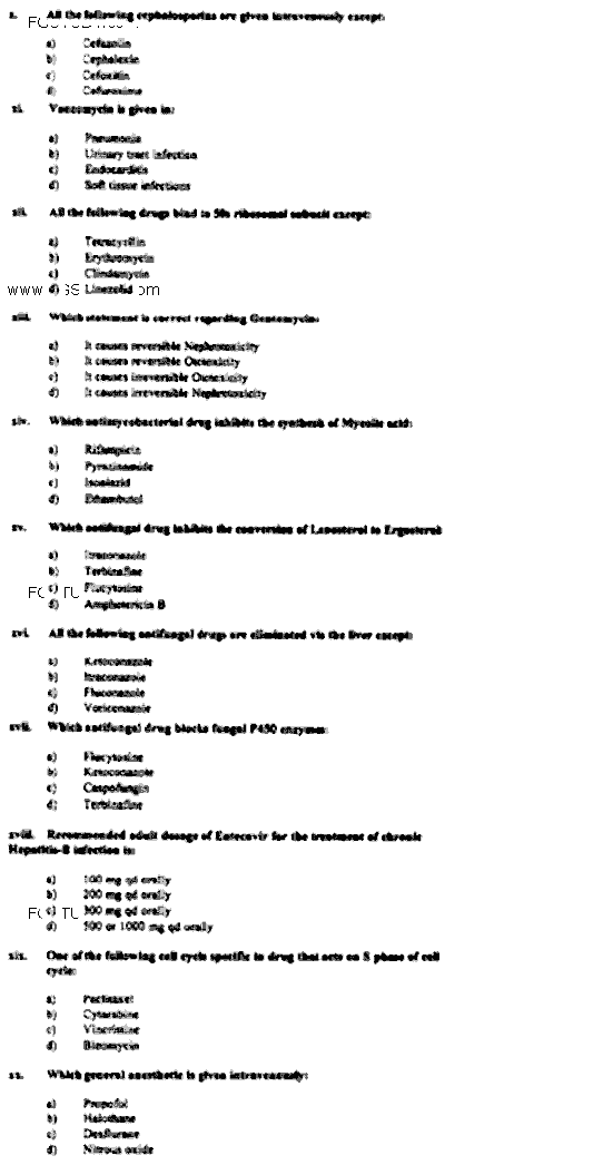Doctor of Pharmacy Pharmacology And Therapeutics 2 Past Paper 2019 Punjab University Objective