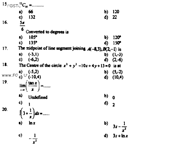 Doctor of Pharmacy Pharmacy Practice 1 Pharmaceutical Mathematics And Biostatistics Past Paper 2019 Punjab University Objective