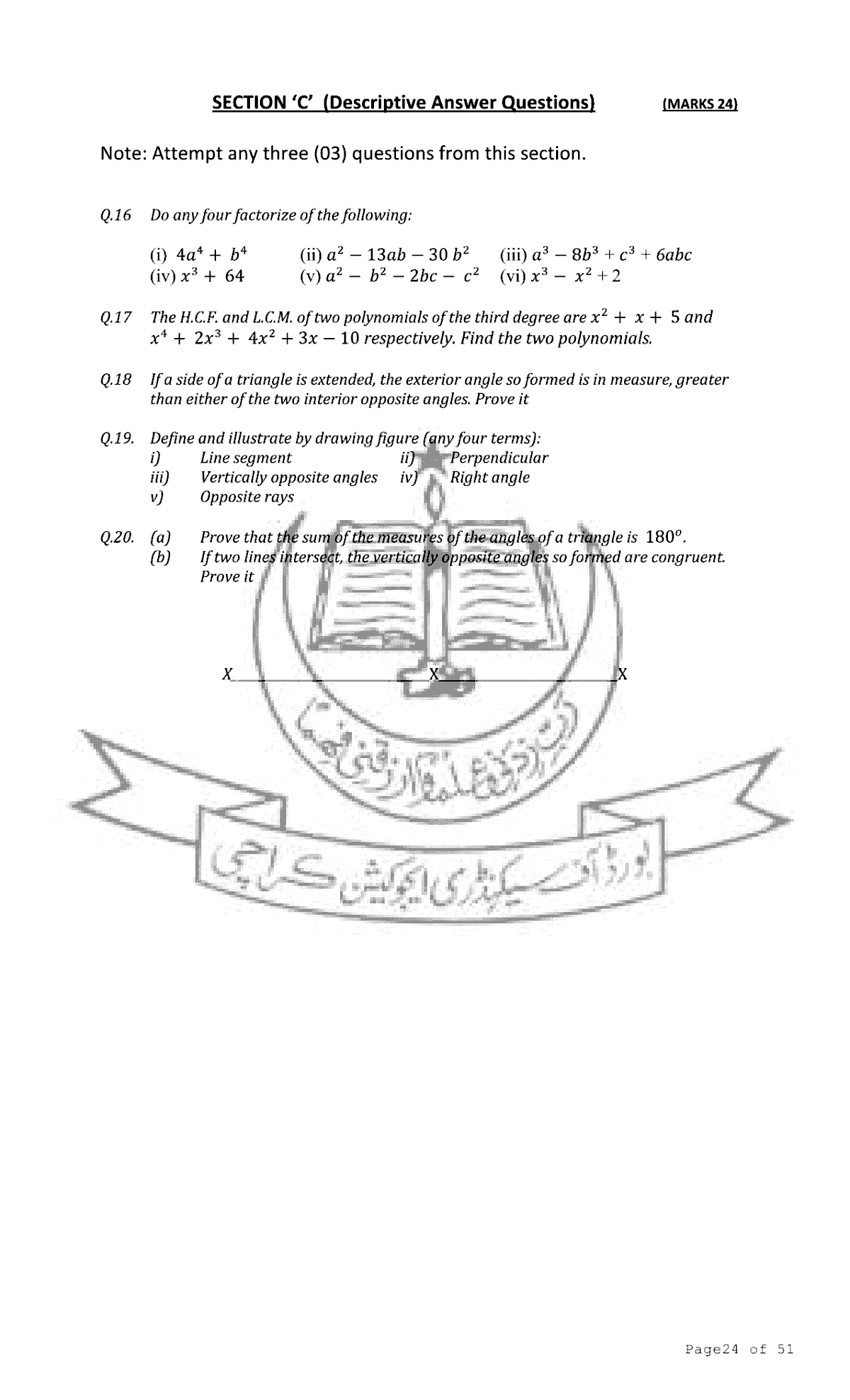 SSC Model Paper Karachi Board [Page No. 26 of 53]