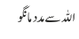 اللہ سے مدد مانگو