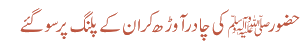 حضور ﷺ کی چادر آوڑھ کر ان کے پلنگ پر سو گئے