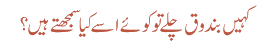 کہیں بندوق چلے تو کوئے اسے کیا سمجھتے ہیں؟