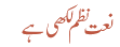 نعت نظم لکھی ہے