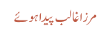 مرزا غالب پیدا ہوئے