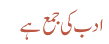 ادب کی جمع ہے