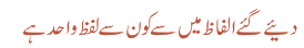 دیئے گئے الفاظ میں سے کون سے لفظ واحد ہے