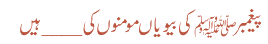 پیغمبر ﷺ کی بیویاں مومنوں کی____ہیں