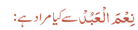 نِعْمَ الْعَبُدْ سے کیا مراد ہے: