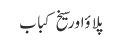 پلاؤ اور سیخ کباب