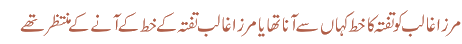 مرزا غالب کو تفتہ کا خط کہاں سے آنا تھایا مرزا غالب تفتہ کے خط کے آنے کے منتظر تھے