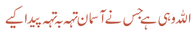 اللہ وہی ہے جس نے آسمان تہہ بہ تہہ پیدا کیے
