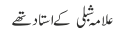 علامہ شبلی  کے استادتھے