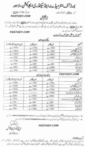 BISE Lahore Board Matric Exams Schedule 2023 page 2